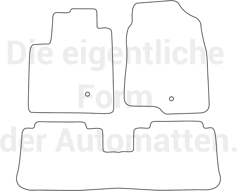 moto-MOLTICO Fussmatten Auto Velours Autoteppiche Schwarz Automatten Set 3-teilig passend für Opel A