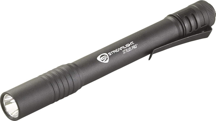 Streamlight 66118 Stylus Pro 100-Lumen LED Stiftleuchte mit Holster, Schwarz, Schwarz
