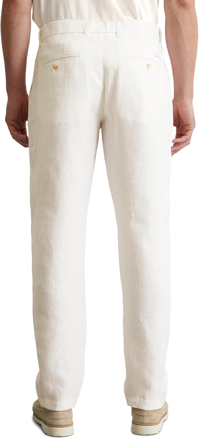 Marc O'Polo Herren Leinenhose mit elastischem Bund lang 29W / 34L Cremefarben, 29W / 34L Cremefarben
