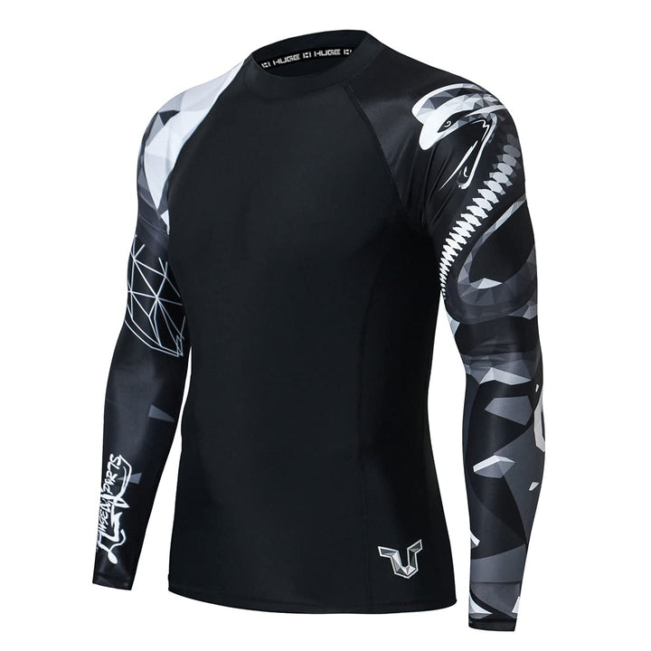 HUGE SPORTS Wildes Tier Rashguard Sonnenschutz Schnelltrocknend Kompression Schwimmshirt M Schlange,