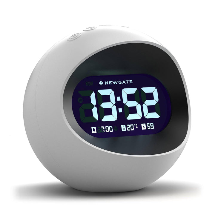 NEWGATE® Digital Centre of The Earth Wecker (weiss mit schwarzem LCD-Display) White With Black Lcd D