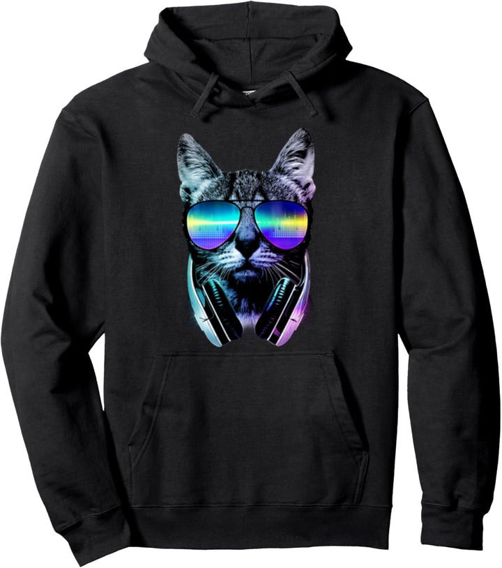 DJ Cat Kopfhörer Pullover Hoodie