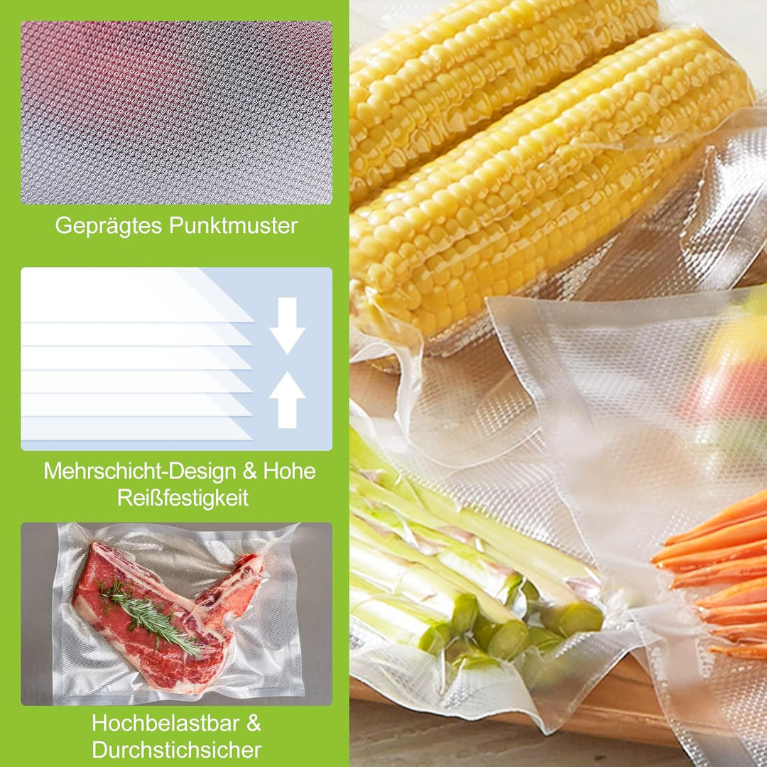 Bonsenkitchen Vakuumierbeutel 150 Beutel - 15x25 cm (50)+20x30 cm (50)+ 28x40 cm (50), für jede Grös