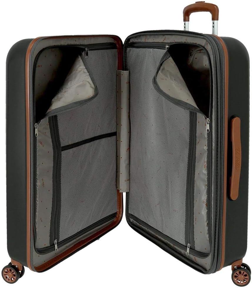 El Potro Ocuri Kofferset Grau 55/70 cms Hartschalen ABS TSA-Schloss 118L 4 Doppelräder Handgepäck Ko