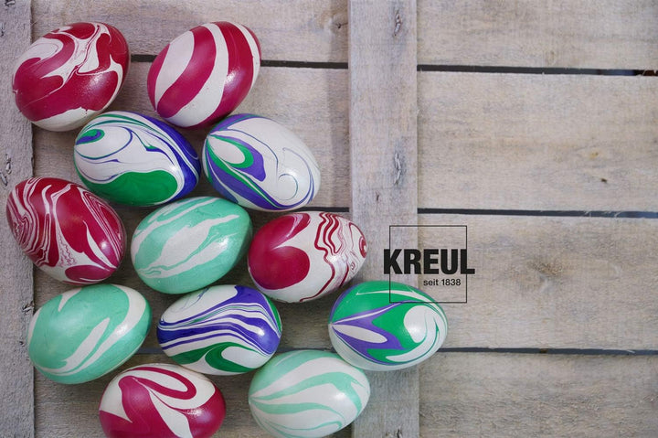 KREUL 73610 - Magic Marble Marmorierfarbe, Metallic Set, 6 x 20 ml in gold, silber, blau, grün, rot