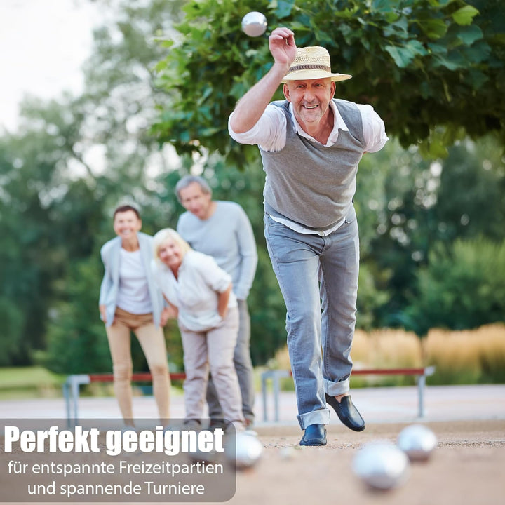 BigDean Boule Set mit 8 verchromten Boule Kugeln