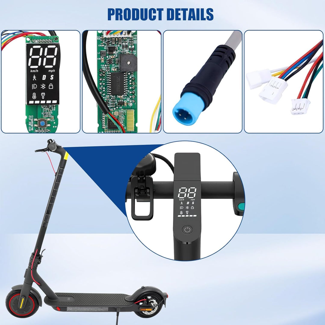 Elektroroller Bluetooth Dashboard für Xiaomi Pro 2, E-Scooter Armaturenbrett mit Abdeckung, Klare Da