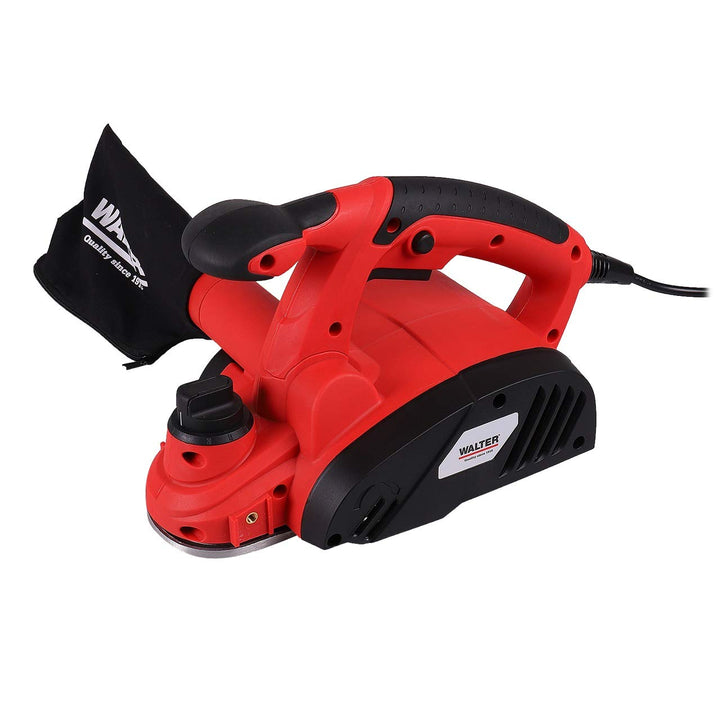 WALTER Elektrohobel 800 W, Hobelbreite 82 mm, Spantiefe 2 mm, Falztiefe 8 mm, inkl. Staubsack