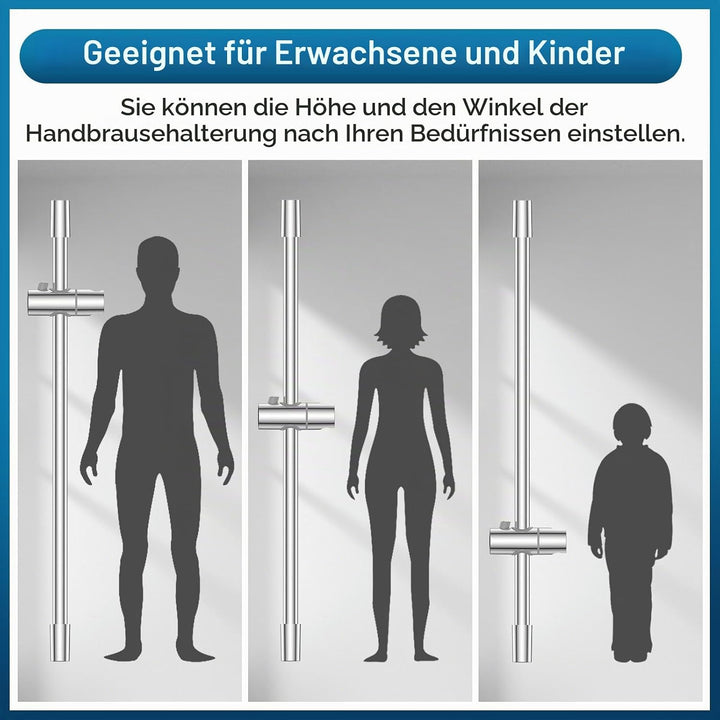 Edelstahl Duschstange 67cm, SREWOHS Brausestange mit Duschkopfhalterung Verstellbar und 360°Drehbar