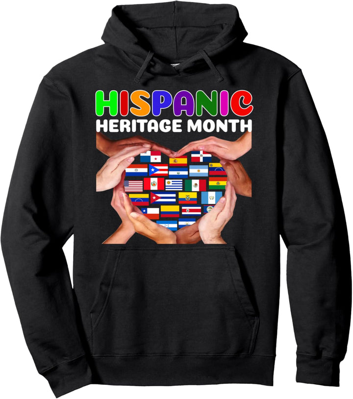 Hispanic Heritage Month Alle Länder Herzhände Pullover Hoodie