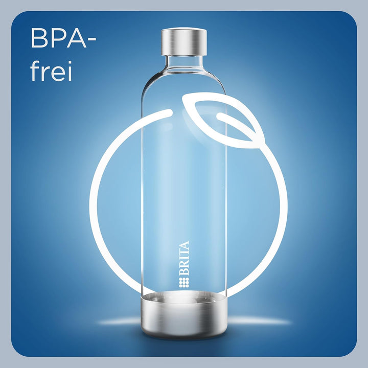 BRITA Flaschen 2er-Pack für Wassersprudler sodaONE | 2X 1 Liter Ersatzflaschen | Leichte, BPA-freie