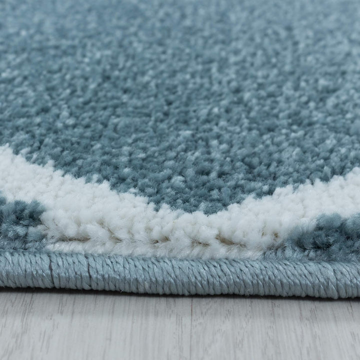 HomebyHome Teppich Kurzflor Raute Linien Design Wohnzimmer 8 mm Florhöhe Hochfertig Weich Rechteckig
