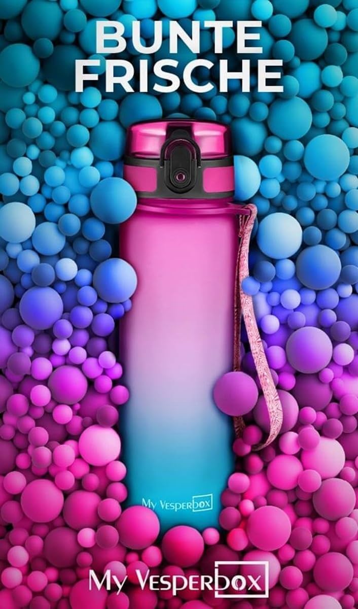 My Vesperbox® Trinkflasche Kinder [750ML] - Wasserflasche Kohlensäure Geeignet & Auslaufsicher - Wat