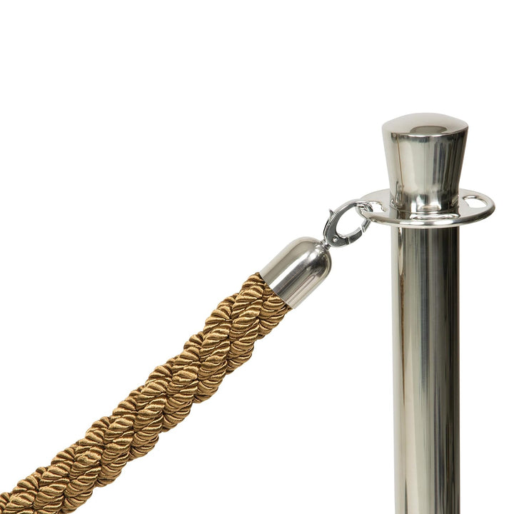 SECURIT Classic gedrehte Kordel für Absperrpfosten - Bronze mit verchromten Endstücken Silber Bronze