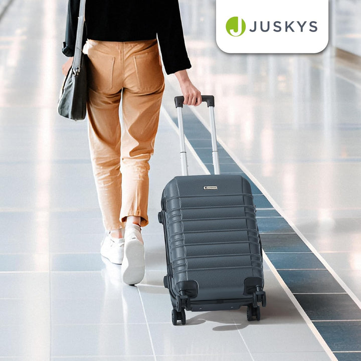 Juskys Hartschale Kofferset Reisekoffer 4 teilig - Zahlenschloss, geräuscharme 360° Rollen gross, Te