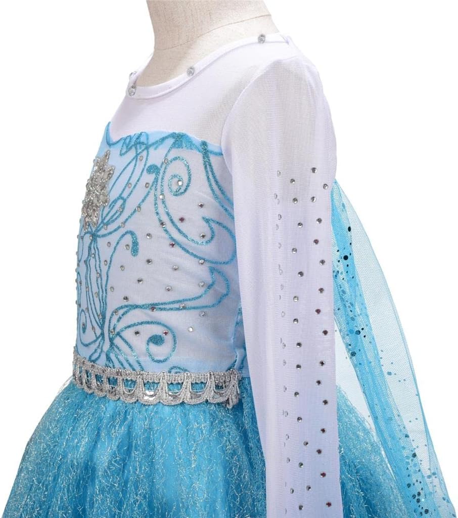 Lito Angels Prinzessin Kleid mit Schleppe und Accessoires für Kinder Mädchen, Kostüm Verkleidung Lan