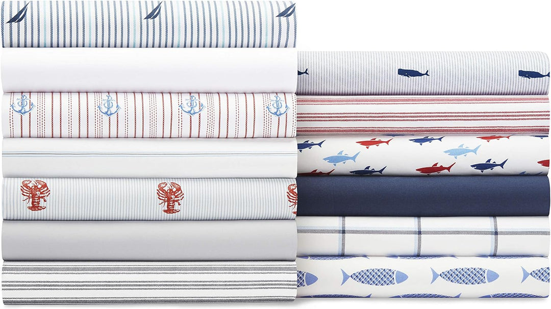 Nautica - Perkal Collection - Bettwäsche-Set - 100% Baumwolle, knackig und kühl, leichte und feuchti