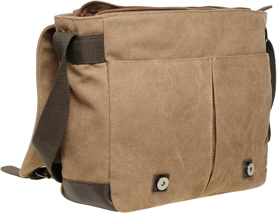 KAUKKO Laptoptasche 14 Zoll Umhängetasche Canvas für Arbeit Uni
