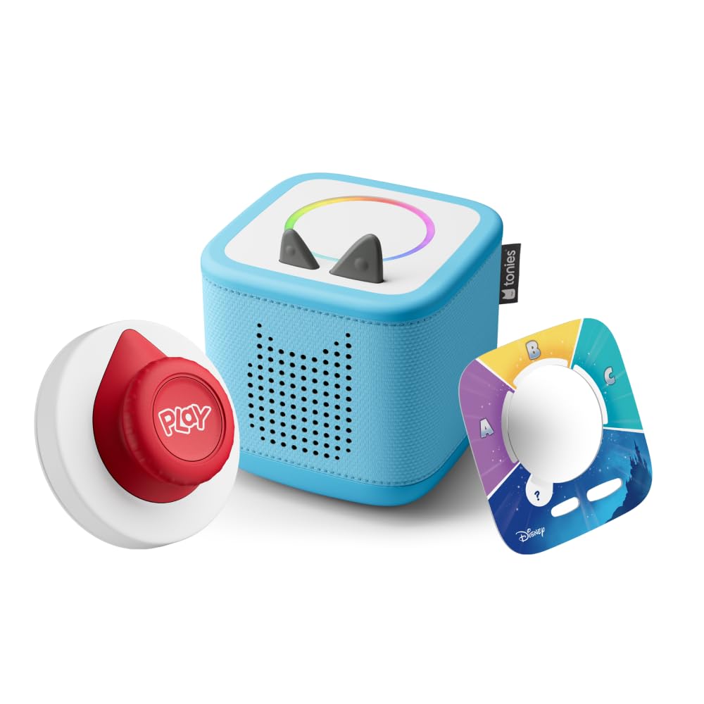tonies Toniebox 2 Tonieplay Bundle Incl. 1 Tonieplay Spiel + Controller: Disney Quiz, Himmelblau, Au