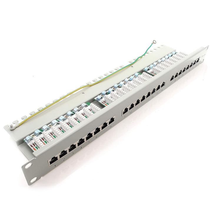 1aTTack.de 367455 Patchpanel CAT5e 24 Port weiss Verteilerfeld LSA+ Anschlusstechnik Netzwerk Vertei