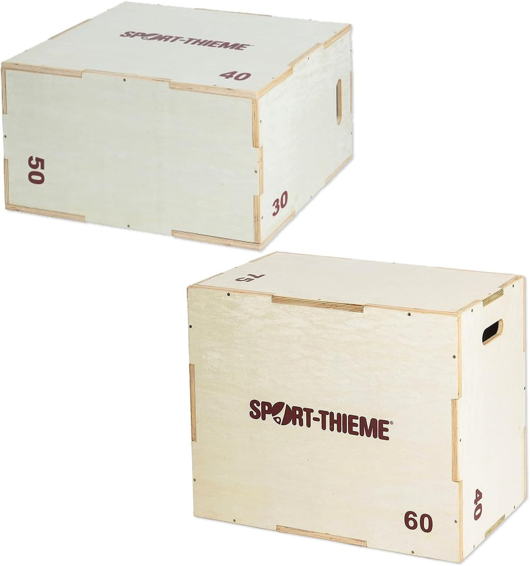 Sport-Thieme Plyo Box Holz | 6 in 1 Sprungbox, Jump Box | In 2 versch. Höhen | Plyometrisches Traini