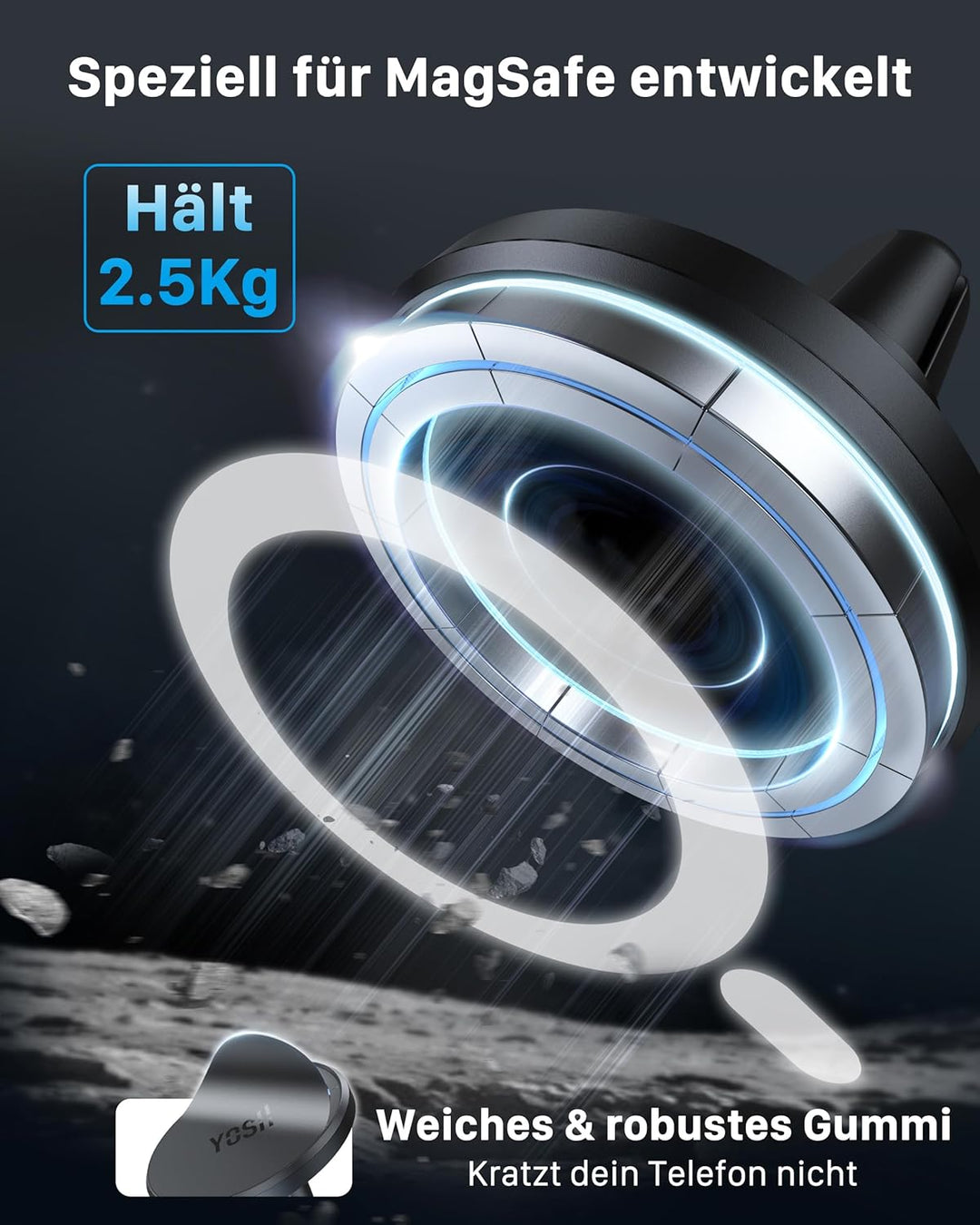 YOSH Handyhalterung Auto für MagSafe, Magnetische Kfz Handyhalter für Lüftung-[Keine Interferenz mit