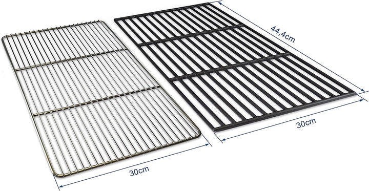 Grillrostprofi Grillrost Ersatz für Weber Spirit E310 / E 320 Edelstahl-Gusseisen 44,4 x 30 cm Edels
