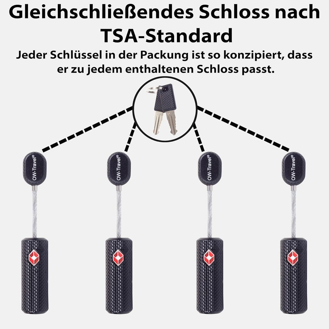 Kabel Schloss mit Schlüssel Kofferschloss Vorhängeschloss Gepäckschloss Sicherheitsschloss Schlüssel