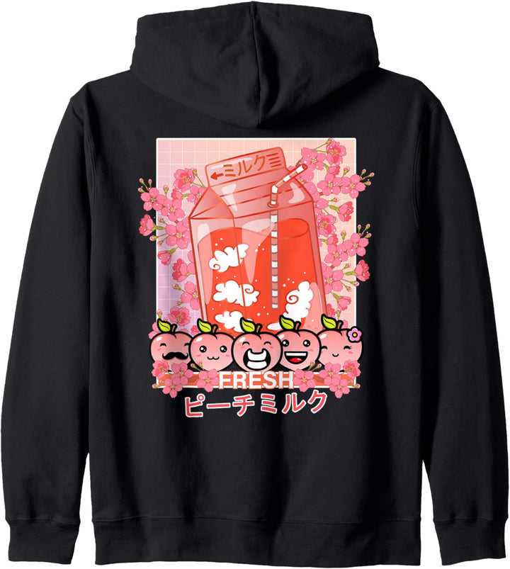 Kawaii Anime Manga 90s Japanese Pastel Goth Peach Milk Kapuzenjacke