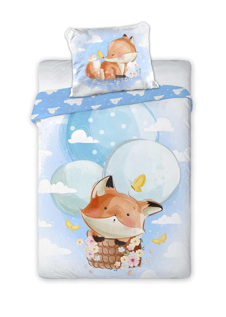 Arle-Living 3 TLG. Baby Kinder Bettwäsche Set - 100x135 cm + 40x60 cm + 1 Spannbettlaken in weiss 60