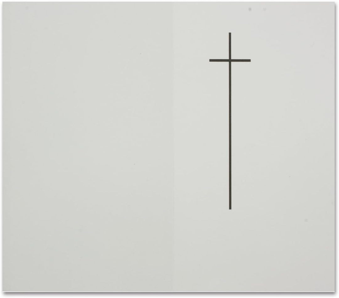 Neuser 50x Trauerkarten-Set mit Kreuz ca. B6 11,4 x 19,5 cm &amp; Trauer-Umschlägen mit schlichtem Kreuz