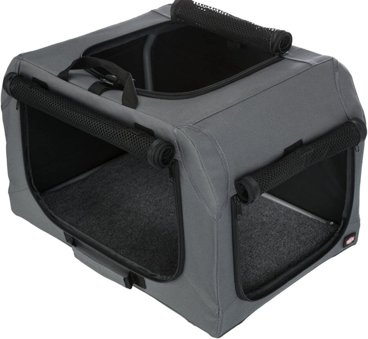 Trixie soft kennel easy reisbench grijs (95X69X63