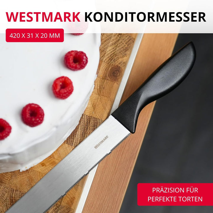 Westmark Konditormesser – Beidseitig schneidendes Tortenmesser zum Schneiden von Torten undKuchenböd