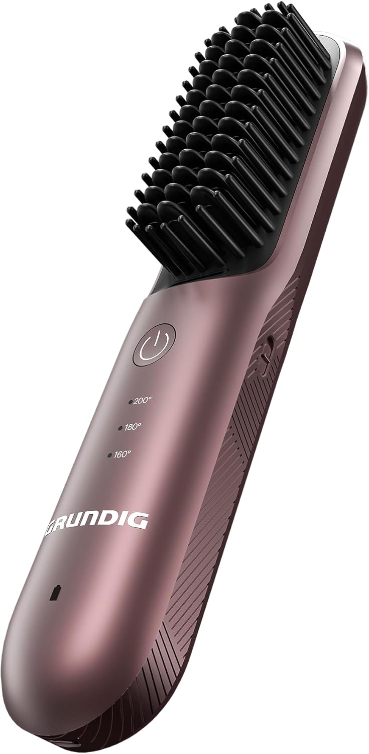 GRUNDIG HB 6450 kabellose Glättbürste Snapstyle, 3 Temperaturstufen, Li-Ion Akku, bis 40 min Laufzei