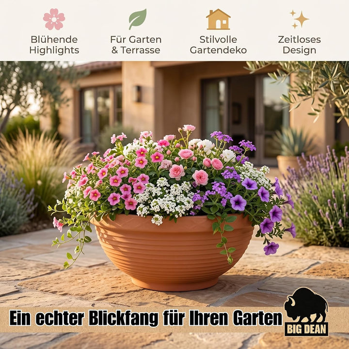 BigDean XXL Schale 65cm x 24 cm hoch Pflanzschale Miniteich