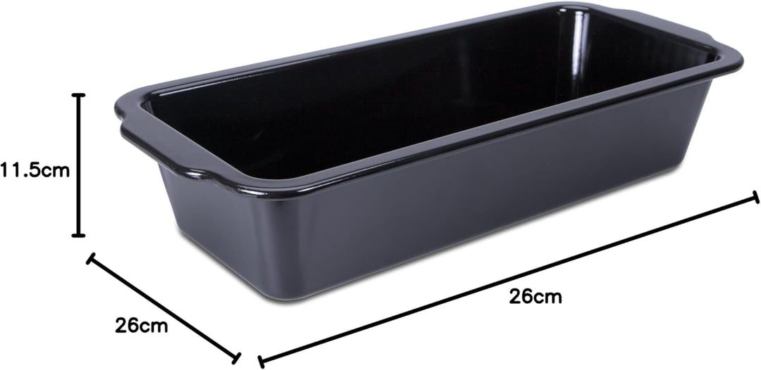 Städter we love baking Brotbackform EMAILLE Black Edition, Metall, 26 x 11,5 cm, Schwarz, Backform f