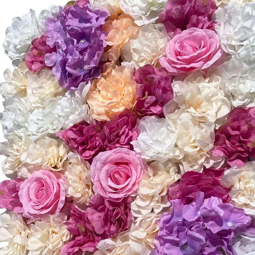 Fetcoi 12x Künstliche Blumen 40x60CM Künstliche Blumenwand Rosenwand Deko Für Hochzeit Party, Bühnen