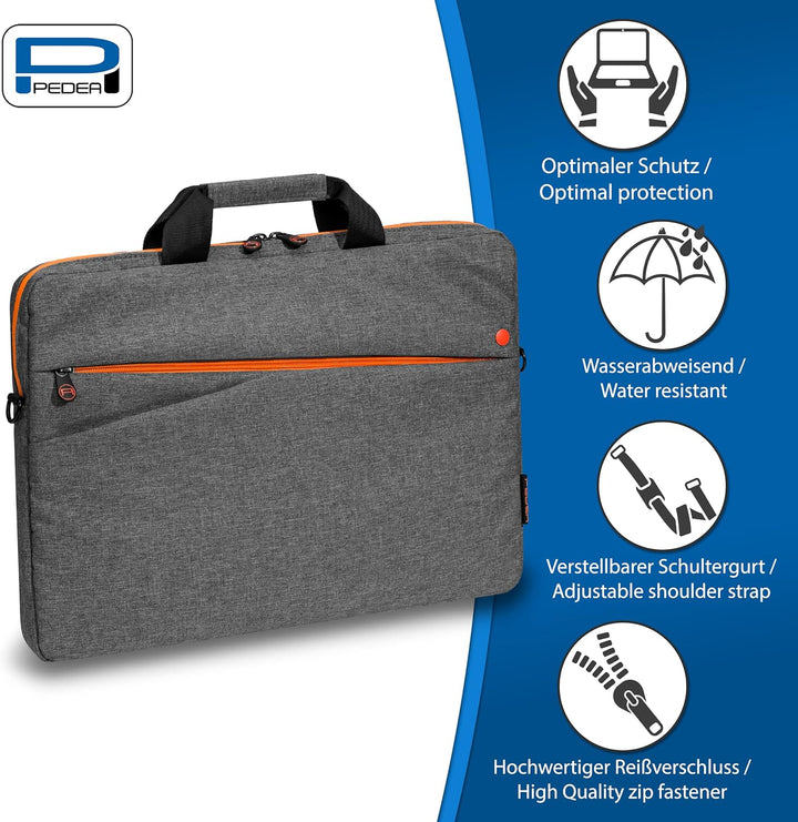 Pedea Laptoptasche Fashion Notebook-Tasche bis 17,3 Zoll (43,9 cm) Umhängetasche mit Schultergurt, g