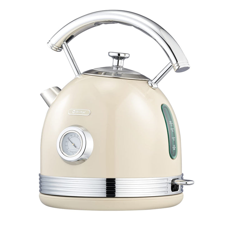 Wiltal Wasserkocher Retro, Edelstahl Design-Wasserkocher aus Elektrischer, Toaster Wasserkocher set