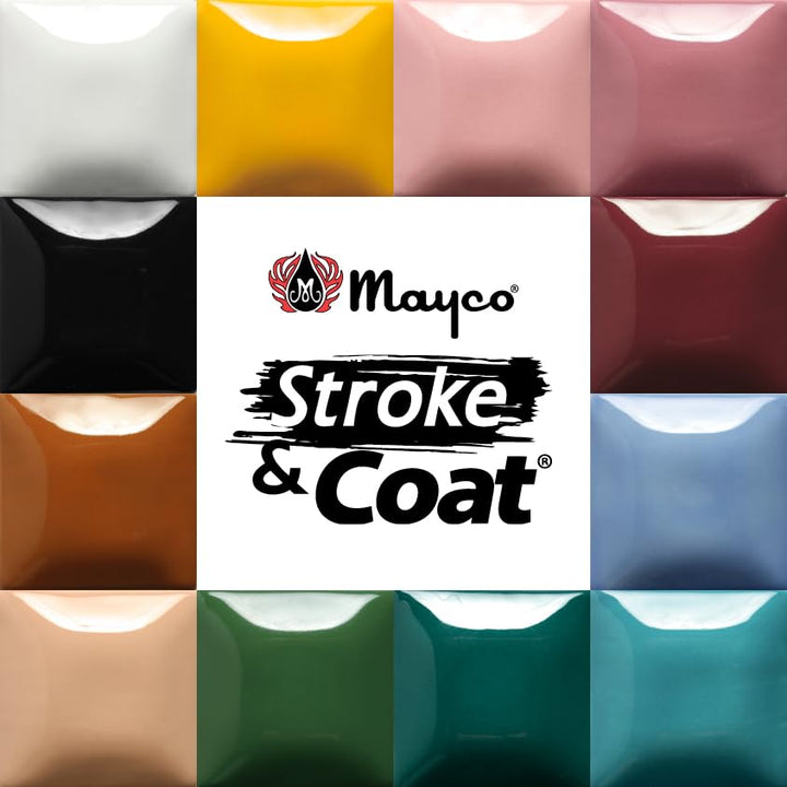 mayco Stroke und Coat wonderglaze für Bisque Set B – 1 Pint – Set von 12 – verschiedene Farben