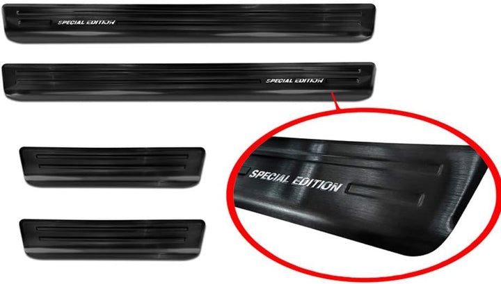 Avisa Black INOX Door sill Protectors Compatible with Opel Corsa F HB 5-Doors 2019- 'Special Edition