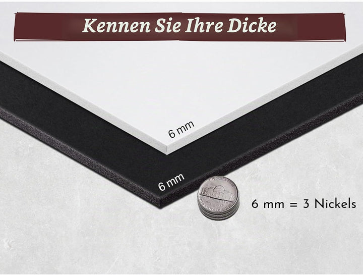 EVA-Schaumstoff Cosplay – 6 mm dick (1 mm bis 10 mm) – extra grosse Schaumstoffplatten – Schwarz ode