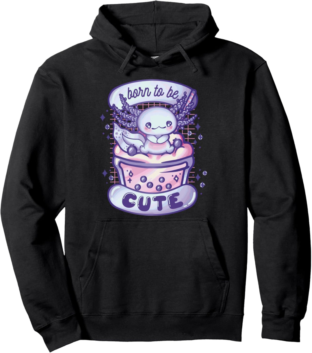Born to be Cute l Baby Axolotl Kawaii Style Grafik Pullover Hoodie