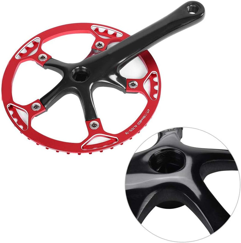 Tbest Kettenradgarnitur Fahrrad Kurbelgarnitur Singlespeed Crankset, Fahrrad Kurbel Cranket 170mm Mo