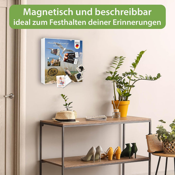 banjado Grosser Schlüsselkasten Glas - Schlüsselbox 30x30cm mit 50 Haken - Schlüsselkasten modern fü
