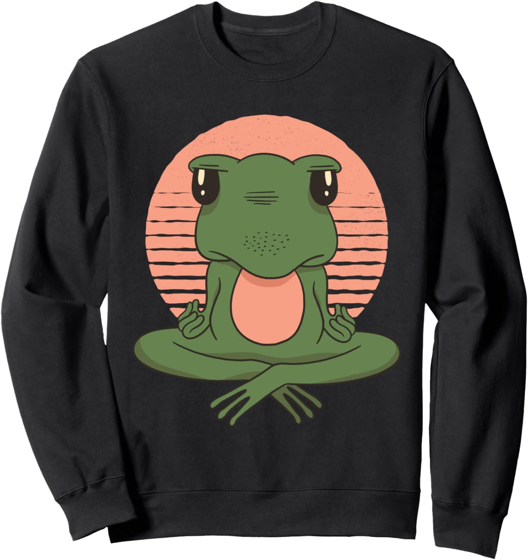 Yoga Frosch in Yoga Pose Schneidersitz Meditation Entspannen Sweatshirt