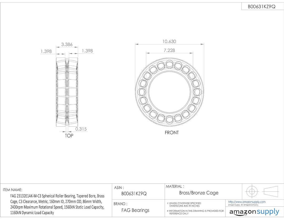 FAG Pendelrollenlager 23132-E1A-K-M-C3