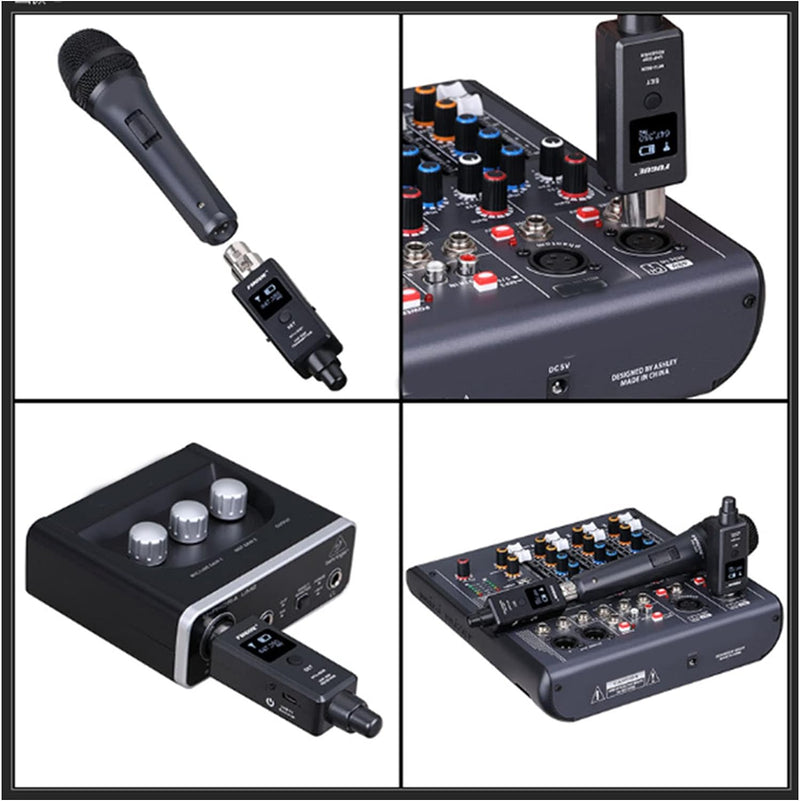 Drahtloses Mikrofonsystem, Drahtloser 2,4-G-XLR-Sender und -Empfänger, Drahtloser Mikrofonadapter fü