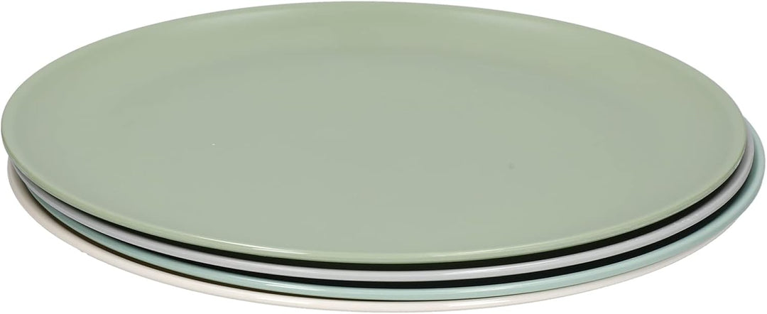 KitchenCraft 4er-Set Teller aus Melamin, mehrfarbige Teller aus der Colourworks Design Kollektion, B