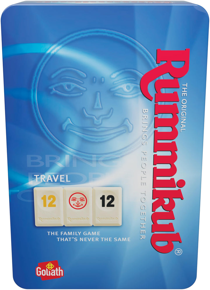 Goliath Rummikub Original Metallbox, Reise-Edition, Brettspiel für Kinder ab 6 Jahren, strategisches